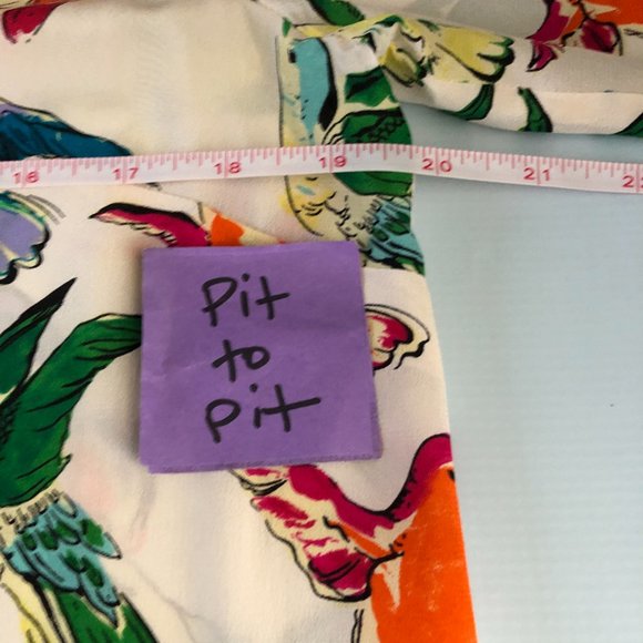 Maeve Anthropologie Potala Silk Bird Blouse Button Down Shirt 8 - Picture 6 of 8